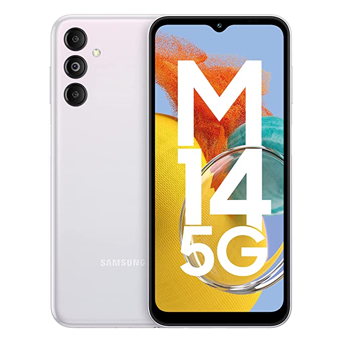 Samsung Galaxy M14 5G (ICY Silver, 6GB, 128GB Storage) | 50MP Triple Cam | 6000